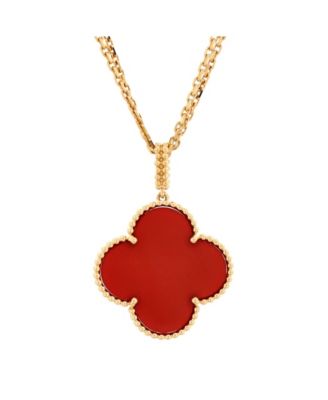 Pre-Owned Van Cleef & Arpels - Magic Alhambra Pendant Long Necklace 18K Gold and Carnelian