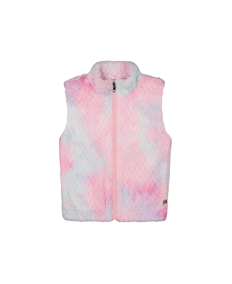Deux Par Deux Little Girl's Faux Fur Vest Multicolor In Rainbow