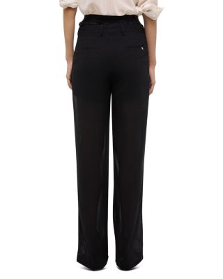 Wool Blend Double Pleated Pants