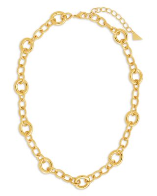 Sterling Forever - Carter Link Necklace in 14K Gold Plated, 16"-18"