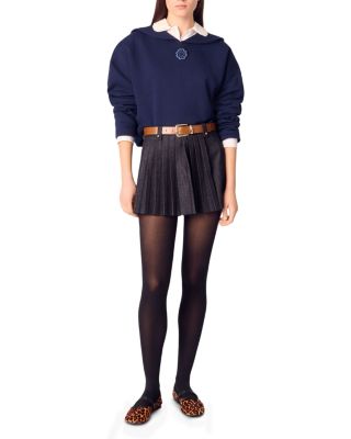 Embroidered Short Sweatshirt