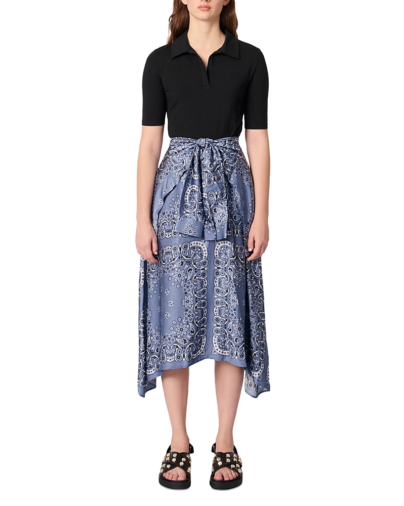 Maje Layered Effect Patterned Dress