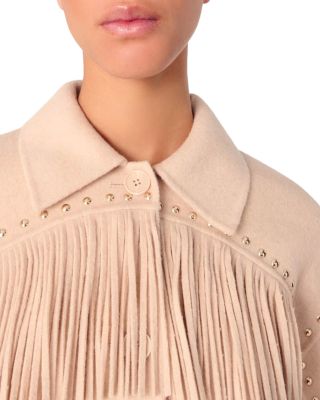 Double Breasted Fringed Coat 