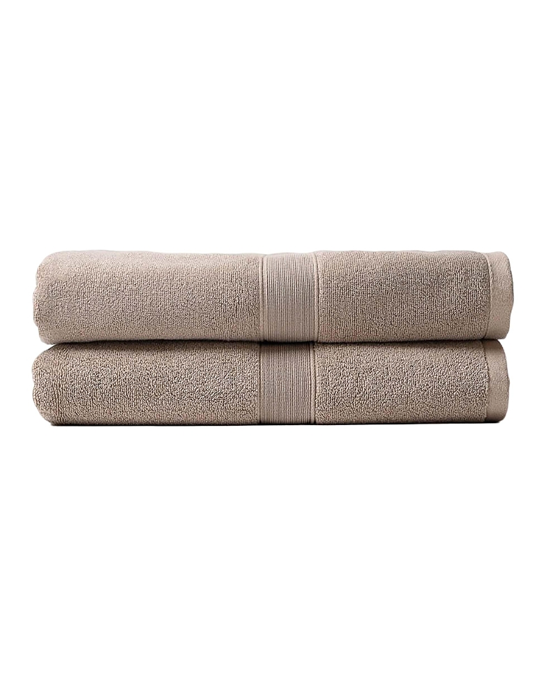 Cozy Earth Luxe Set Of 2 Bath Sheets In Neutral