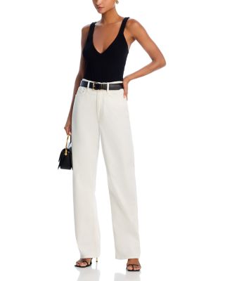 Twill Good Barrel High Rise Jeans in White