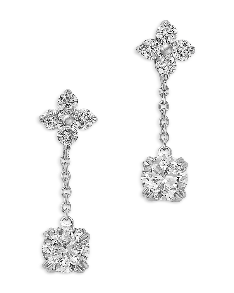 Bloomingdale's Fine Collection Diamond Solitaire Drop Earrings In 14k White Gold, 1.0 Ct. T. W. In White