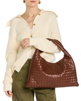 Small Hop Intrecciato Leather Shoulder Bag