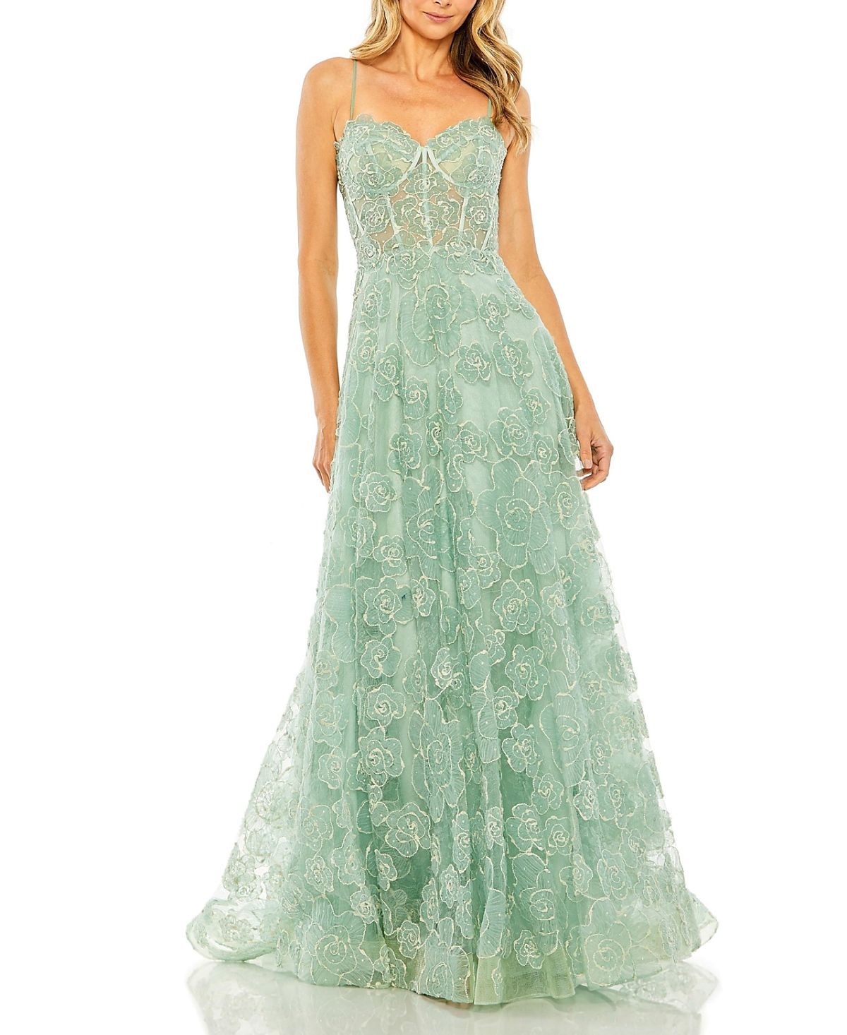 Mac Duggal Sweetheart Floral A Line Gown