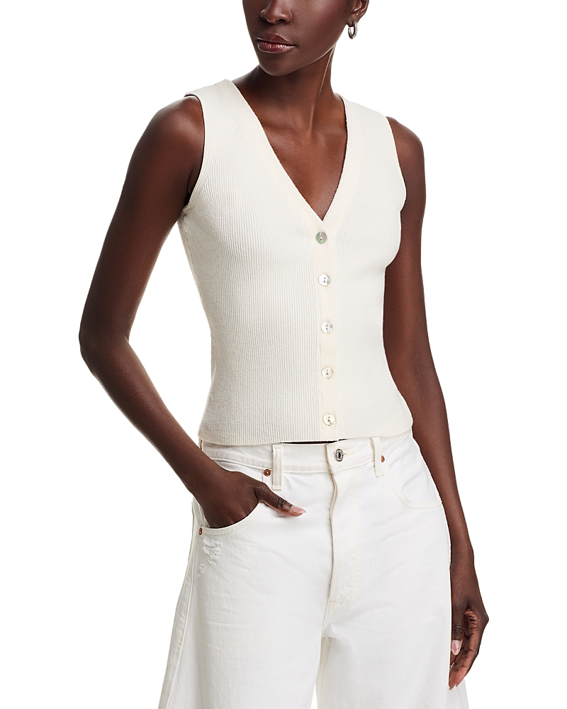 Rails Rosa Rib-knit Vest In Ivory