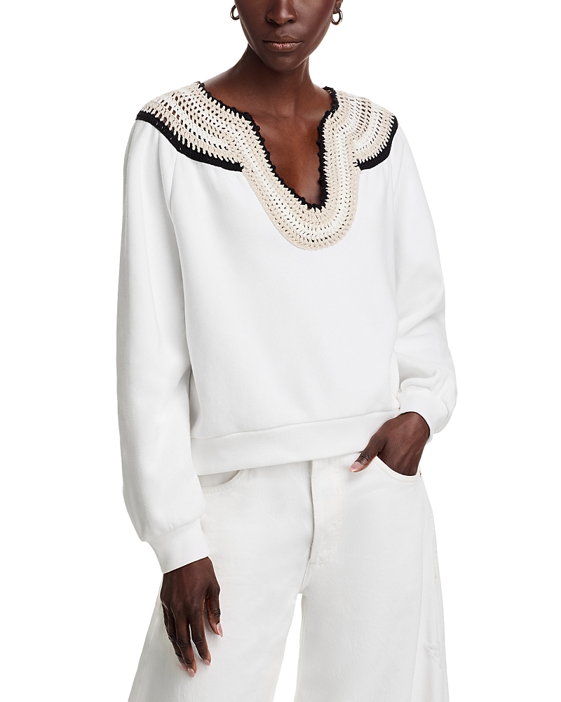 Rails Sava Crochet Split Neck Sweatshirt
