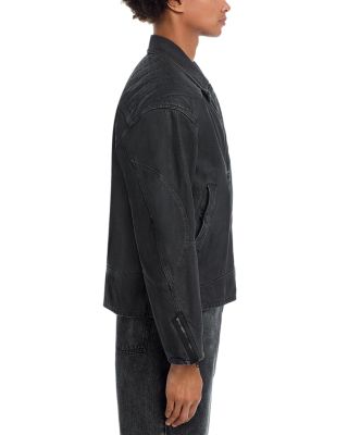 Oversized Fit Denim Biker Jacket