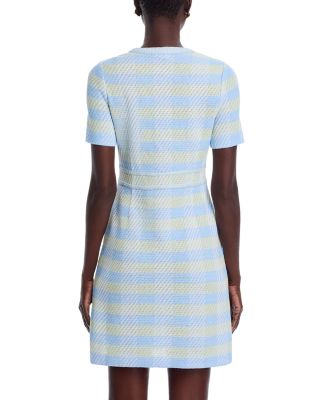 Plaid Button Front Sheath Dress