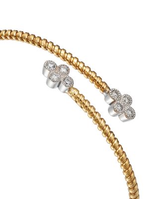 Diamond Flexible Bypass Bracelet in 14K Yellow Gold, 0.4 tcw