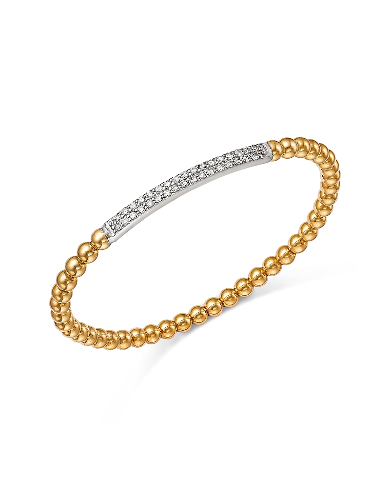 Bloomingdale's Fine Collection Diamond Stretch Beaded Bracelet In 14k Yellow Gold, 0.5 Ct. T. W. In Yellow Gold