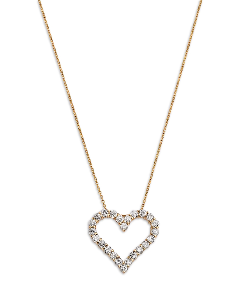 Bloomingdale's Fine Collection Diamond Heart Pendant Necklace In 14k Yellow Gold, 1.8 Ct. T. W. In Gold