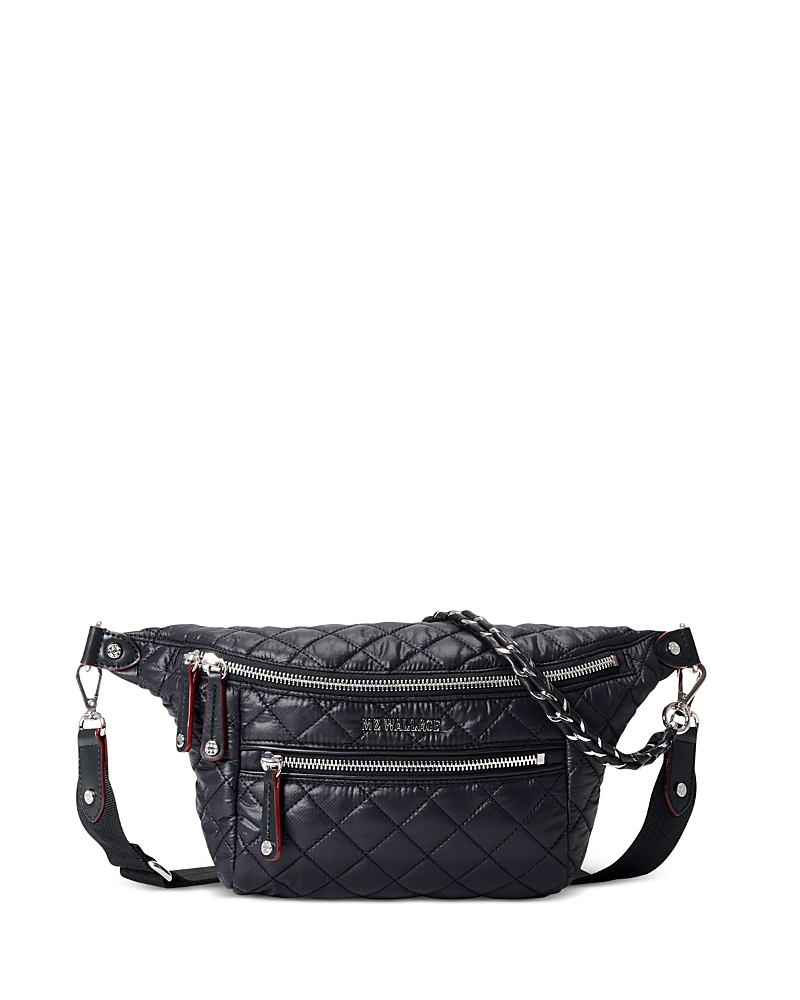 Mz Wallace Small Crosby Sling Bag In Black/light Gold