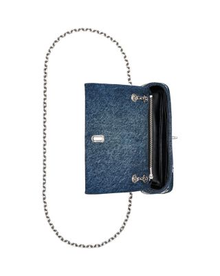 The Sequin Daisy Denim Dual Chain Wallet