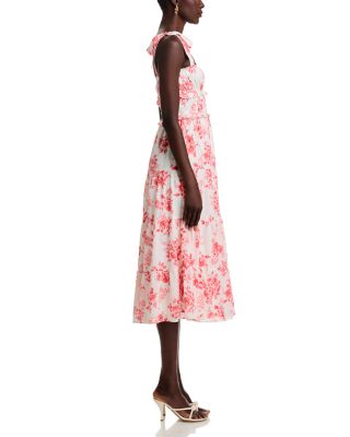 Floral Tie Strap Midi Dress - Exclusive