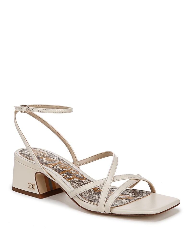 Sam Edelman Whitley Block Heel Sandal Modern Ivory Leather In Modern Ivory