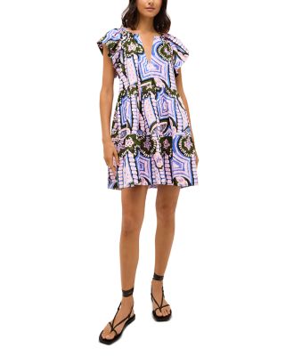 Kara Mixed Print Mini Dress