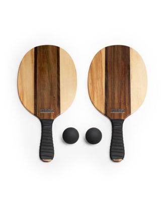 Natural Premium Hardwoods Two Player Patroller Paddle Ball Set