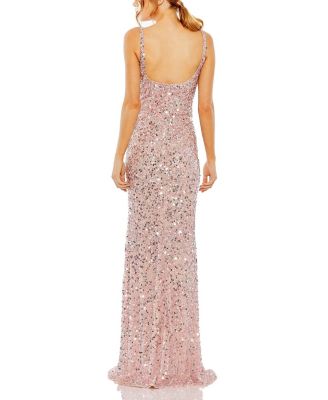 Sequined Low Back Slip Gown