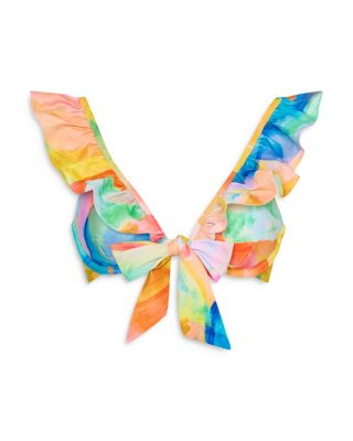 Watercolor Ruffled Bikini Top