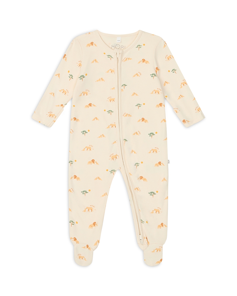Shop Mori Unisex Print Clever Footie - Baby In Lion Print