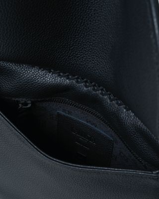 Medium Saddle Bag Black Grained Leather