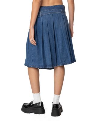 Remetex Pleats Denim Skirt