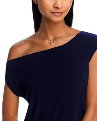 Diamond Circle Pendant Necklace in 14K Yellow Gold, 1.00 tcw 