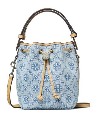 T Monogram Denim Mini Bucket Bag