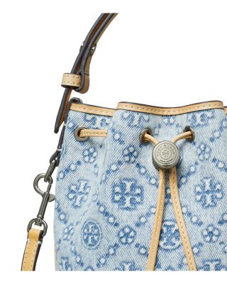 T Monogram Denim Mini Bucket Bag