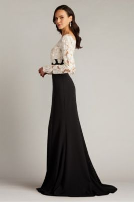  Golie Embroidered Bodice Illusion Gown