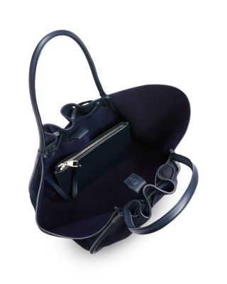 Large Suede Ruched Tote