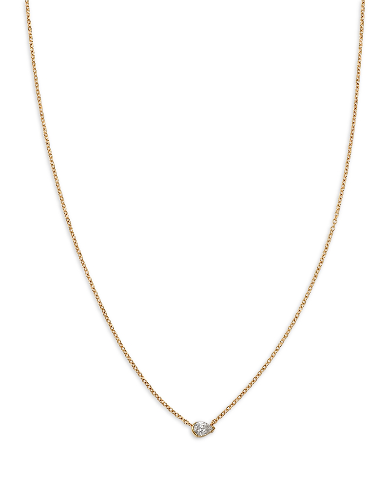 Moon & Meadow 14k Yellow Gold Pear Cut Diamond Pendant Necklace, 16 In Gold