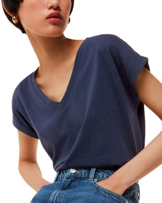 Willa V Neck Cap Sleeve Tee