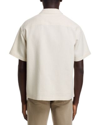 Jacquard Short Sleeve Button Front Shirt