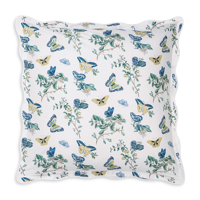 Matouk Baudin Butterfly Quilted Euro Sham In Prussian Blue