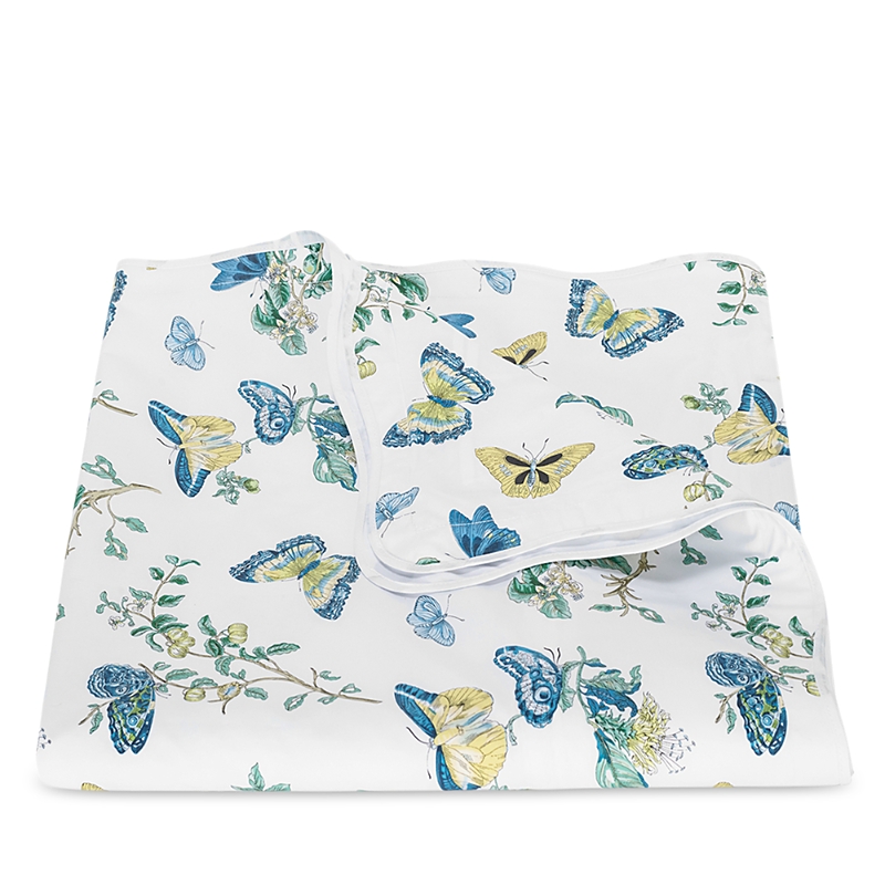 Matouk Baudin Butterfly 500 Thread Count Cotton Percale Duvet Cover In Prussian Blue