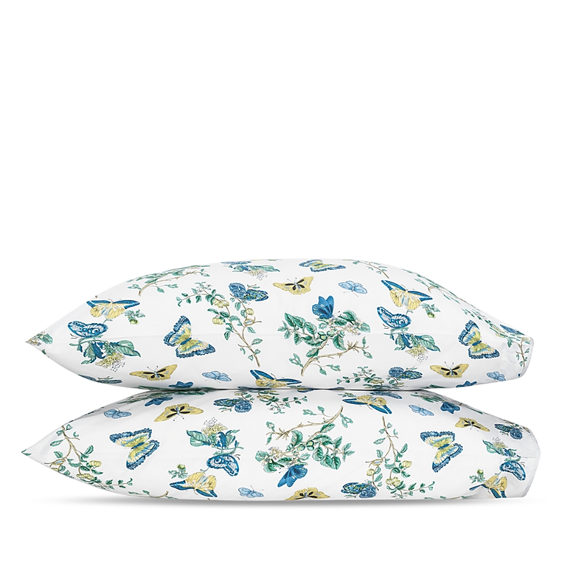 Matouk Baudin Butterfly Pillowcase Pair, King In Prussian Blue