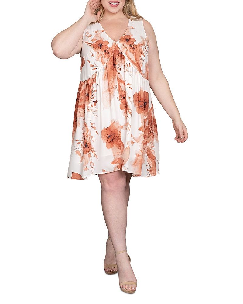 Standards & Practices Floral Print Tulip Hem Mini Shift Dress In Desert Floral