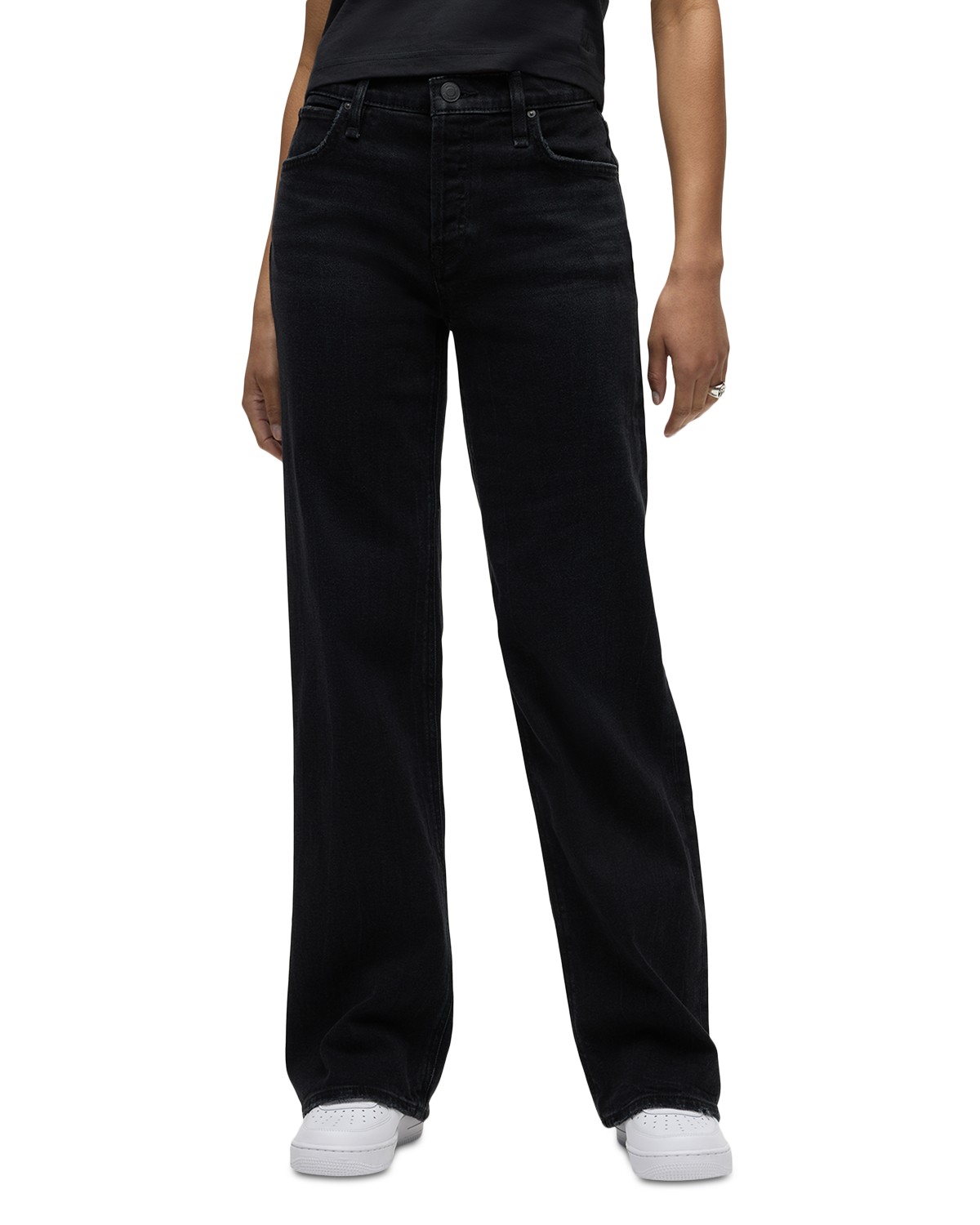 Rosie High Rise Wide Leg Jeans in in Fabulous Black
