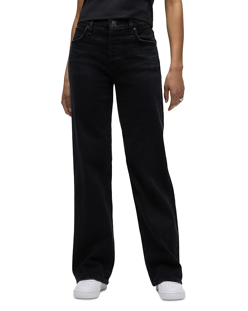 Hudson Rosie High Rise Wide Leg Jeans in in Fabulous Black
