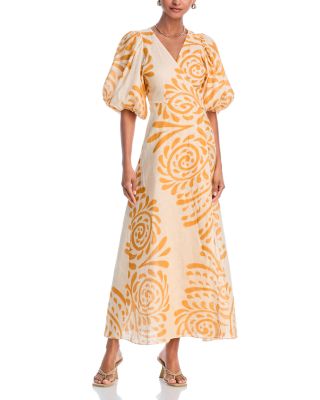 JUAN DE DIOS - Linen Printed Midi Dress