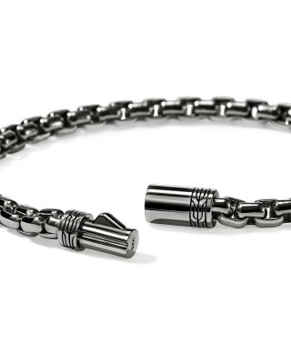 Dark Silver Box Chain Bracelet, 4.8mm
