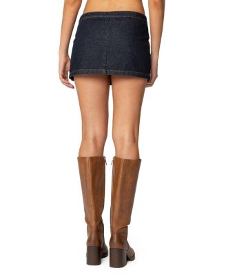 Keira Buckled Denim Mini Skirt