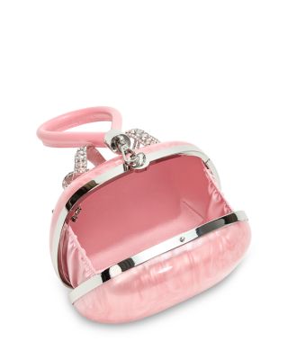 Pink Pearlescent Top Handle Clutch