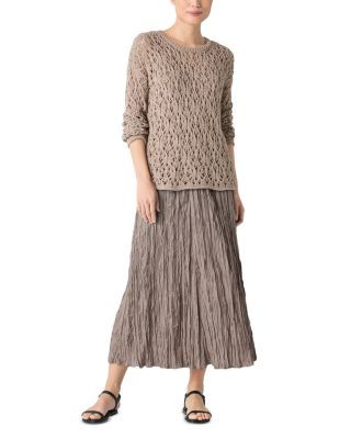 Crushed Silk Flared Skirt 