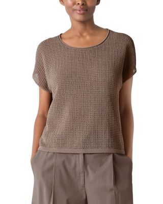Eileen Fisher - Cotton Jewel Neck Sweater